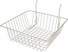 ECONOCO - 12" Deep, Square Steel Peg Board/Slatwall Basket - 12" Wide x 4" High - Makers Industrial Supply