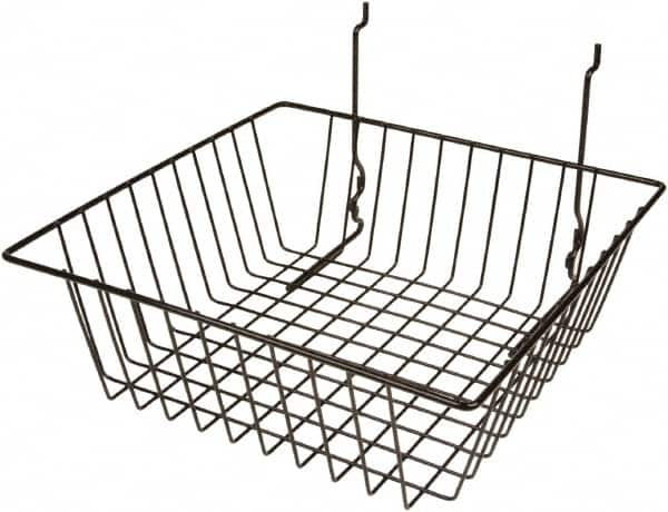 ECONOCO - 12" Deep, Square Steel Peg Board/Slatwall Basket - 12" Wide x 4" High - Makers Industrial Supply