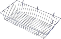 ECONOCO - 12" Deep, Rectangular Steel Peg Board/Slatwall Basket - 24" Wide x 4" High - Makers Industrial Supply