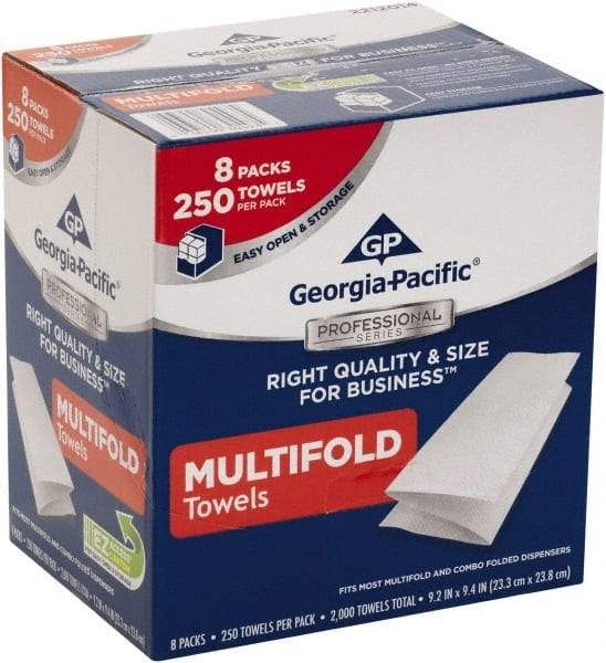 Georgia Pacific - 1 Ply White Multi-Fold Paper Towels - 9-1/4" Wide - Makers Industrial Supply