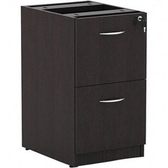 ALERA - 15" Wide x 28-1/2" High x 20-1/2" Deep, 2 Drawer Pedestal - Woodgrain Laminate, Espresso - Makers Industrial Supply