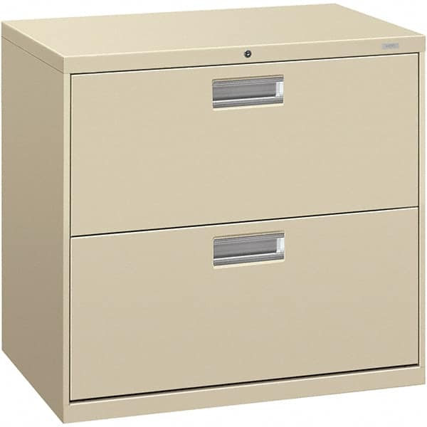 Hon - 30" Wide x 28.38" High x 19-1/4" Deep, 2 Drawer Lateral File - Steel, Putty - Makers Industrial Supply