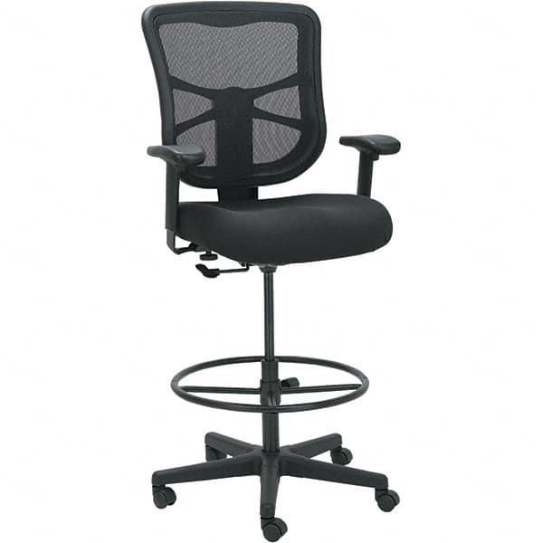 ALERA - 51-5/8" High Stool - 25.63" Wide x 26" Deep, Fabric Mesh Seat, Black - Makers Industrial Supply