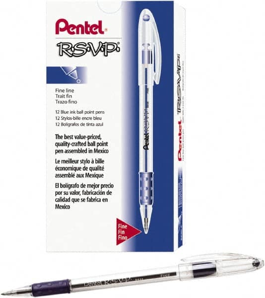 Pentel - Conical Ball Point Pen - Blue - Makers Industrial Supply