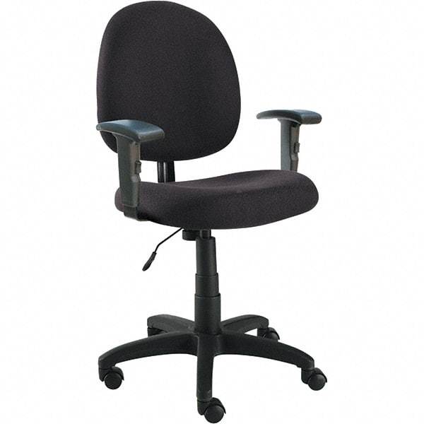 ALERA - 41-1/8" High Adjustable Chair - 25-1/4" Wide x 25-1/4" Deep, 100% Acrylic Fabric Seat, Black - Makers Industrial Supply