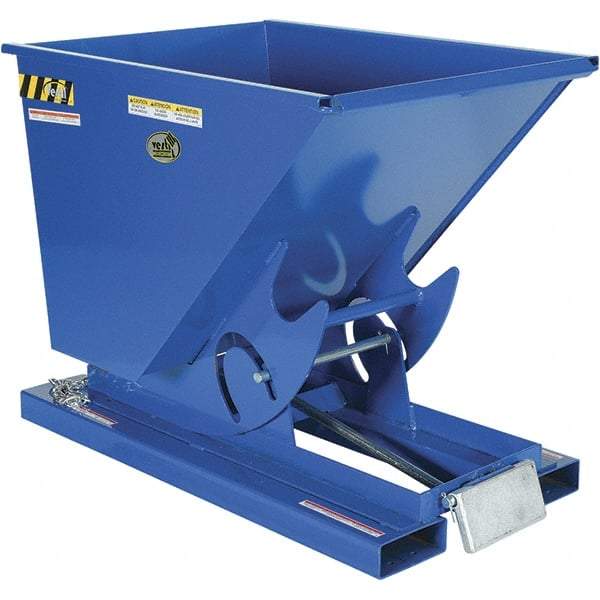 Vestil - 4,000 Lb Load Capacity, 1/2 Cu Yd, Steel Self-Dumping Hopper - 33-9/16" Wide x 51-7/8" Long x 38-1/16" High, Blue - Makers Industrial Supply