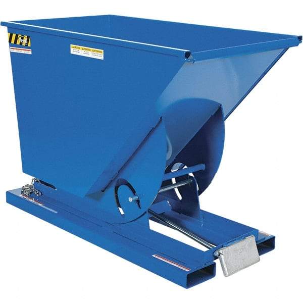 Vestil - 4,000 Lb Load Capacity, 3/4 Cu Yd, Steel Self-Dumping Hopper - 31-9/16" Wide x 61-1/8" Long x 42-3/4" High, Blue - Makers Industrial Supply