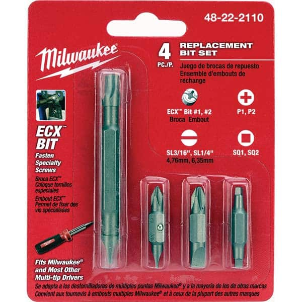 Milwaukee Tool - Screwdriver Bit Sets Type: Screwdriver Bit Drive Size: 1/4 (Inch) - Makers Industrial Supply