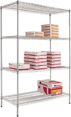 ALERA - 4 Shelf Wire Shelving - Starter Unit - 24" Deep x 72" High, - Makers Industrial Supply