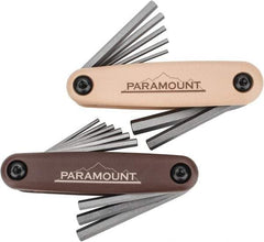 Paramount - 16 Piece Fold-Up Hex Key Set - Hex Range 5/64 to 1/4", Steel - Makers Industrial Supply