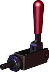 De-Sta-Co - 1,124.05 Lb Load Capacity, Flanged Base, Carbon Steel, Standard Straight Line Action Clamp - 2 Mounting Holes, 0.22" Mounting Hole Diam, 0.35" Plunger Diam, Straight Handle - Makers Industrial Supply