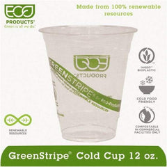 ECO PRODUCTS - Renewable & Compostable Cold Cups - 12 oz - Clear - Makers Industrial Supply