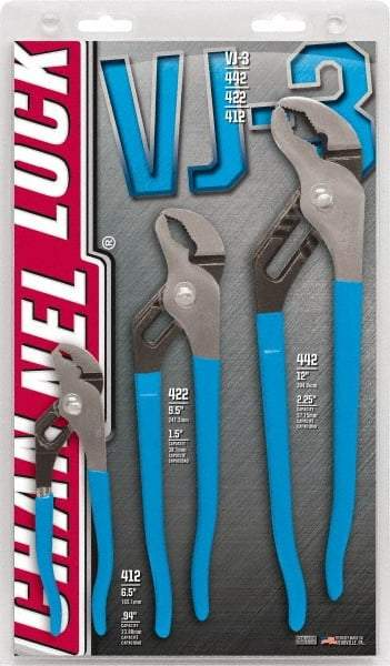 Channellock - 3 Piece Tongue & Groove Plier Set - Comes in Display Card - Makers Industrial Supply