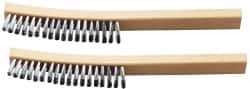 Ability One - 4 Rows x 1 Column Steel Plater's Brush - 13" OAL, 1" Trim Length, Wood Curved Handle - Makers Industrial Supply