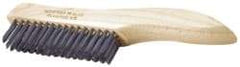 Ability One - 2 Rows x 1 Column Stainless Steel Scratch Brush - 10" OAL, 1" Trim Length, Plastic Shoe Handle - Makers Industrial Supply