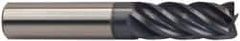 Accupro - 3/8", 1" LOC, 3/8" Shank Diam, 2-1/2" OAL, 6 Flute, Solid Carbide Square End Mill - Single End, AlTiN Finish, Spiral Flute, 25° Helix, Centercutting, Right Hand Cut, Right Hand Flute - Makers Industrial Supply