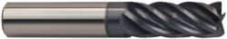 Accupro - 1/4", 5 Flute, Single End, Solid Carbide, 0.02" Corner Radius End Mill - 2-1/2" OAL, 37° Helix, Right Hand Flute, 3/4" LOC, Right Hand Cut - Makers Industrial Supply