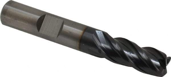 OSG - 3/8", 4 Flute, Single End, Solid Carbide, 0.06" Corner Radius End Mill - 2-1/2" OAL, Right Hand Flute, 7/8" LOC, Right Hand Cut - Makers Industrial Supply