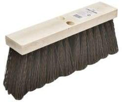 Ability One - 16" Rough Surface Polypropylene Push Broom - 6-3/4" Bristle Length, Wood Block, Tapered Handle Connection - Makers Industrial Supply