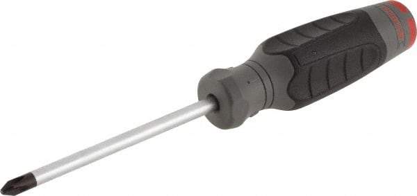 Proto - #2, 8-1/4" OAL, Standard Phillips Screwdriver - 4" Blade Length, Round Shank, Ergonomic Handle - Makers Industrial Supply