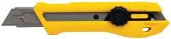 Stanley - Snap Utility Knife - 4-3/8" Blade, Yellow, Silver & Black Elastomer Plastic Handle, 1 Blade Included - Makers Industrial Supply