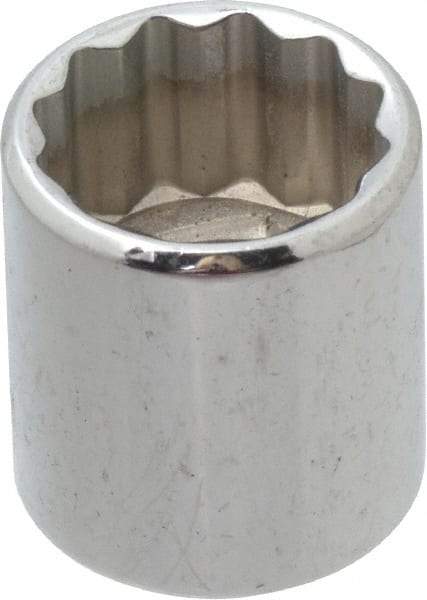 Proto - 1/4" Drive, Standard Hand Socket - 12 Points, 7/8" OAL, Alloy Steel, Chrome Finish - Makers Industrial Supply