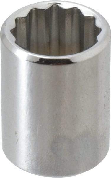 Proto - 19/32", 3/8" Drive, Standard Hand Socket - 12 Points, 1-1/8" OAL, Alloy Steel, Chrome Finish - Makers Industrial Supply