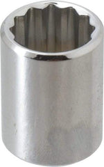 Proto - 19/32", 3/8" Drive, Standard Hand Socket - 12 Points, 1-1/8" OAL, Alloy Steel, Chrome Finish - Makers Industrial Supply