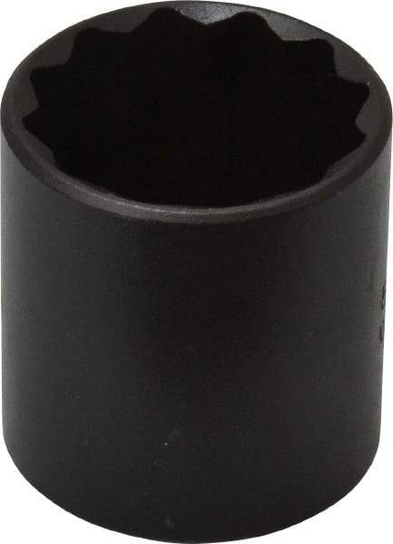 Proto - 1", 3/8" Drive, Standard Hand Socket - 12 Points, 1-11/16" OAL, Alloy Steel, Black Finish - Makers Industrial Supply