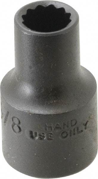 Proto - 3/8", 1/2" Drive, Standard Hand Socket - 12 Points, 1-1/2" OAL, Alloy Steel, Black Finish - Makers Industrial Supply