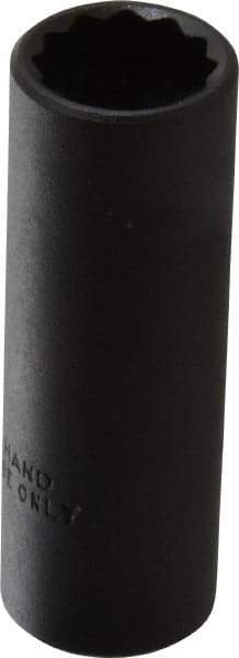 Proto - 1/2", 3/8" Drive, Deep Hand Socket - 12 Points, 2-1/8" OAL, Alloy Steel, Black Finish - Makers Industrial Supply