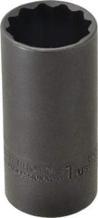 Proto - 1", 3/8" Drive, Deep Hand Socket - 12 Points, 2-3/4" OAL, Alloy Steel, Black Finish - Makers Industrial Supply