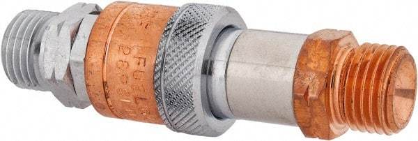 Value Collection - 9/16" Thread, RH Oxygen & LH Fuel Pair Hose to Hose Quick Connector - 3/8" ID, 9/16 NPTF - Makers Industrial Supply