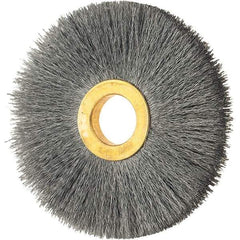 Osborn - 3" OD, 5/8" Arbor Hole, Crimped Steel Wheel Brush - 3/8" Face Width, 15/16" Trim Length, 0.008" Filament Diam, 20,000 RPM - Makers Industrial Supply