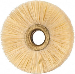 Osborn - 2-1/2" OD, 1/2" Arbor Hole, Natural Fiber Wheel Brush - 5/16" Face Width, 3/4" Trim Length, 20,000 RPM - Makers Industrial Supply