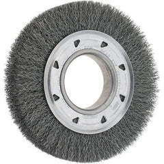 Osborn - 6" OD, 2" Arbor Hole, Crimped Steel Wheel Brush - 7/8" Face Width, 1" Trim Length, 0.0104" Filament Diam, 6,000 RPM - Makers Industrial Supply