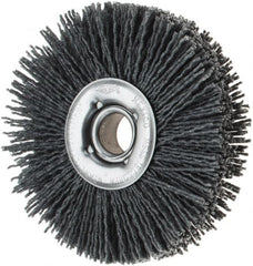 Osborn - 4" OD, 5/8" Arbor Hole, Nylon Wheel Brush - 7/8" Face Width, 1-1/8" Trim Length, 18,000 RPM - Makers Industrial Supply