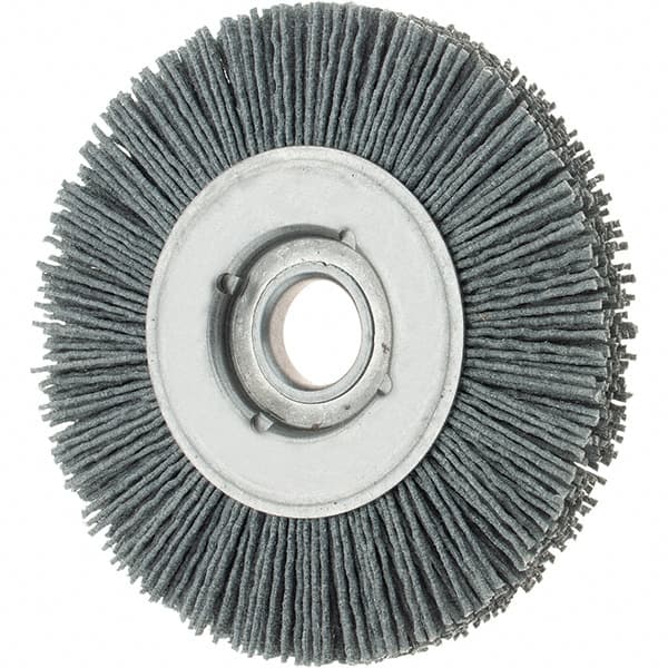 Osborn - 4" OD, 5/8" Arbor Hole, Crimped Nylon Wheel Brush - 5/8" Face Width, 3/4" Trim Length, 0.04" Filament Diam, 12,000 RPM - Makers Industrial Supply