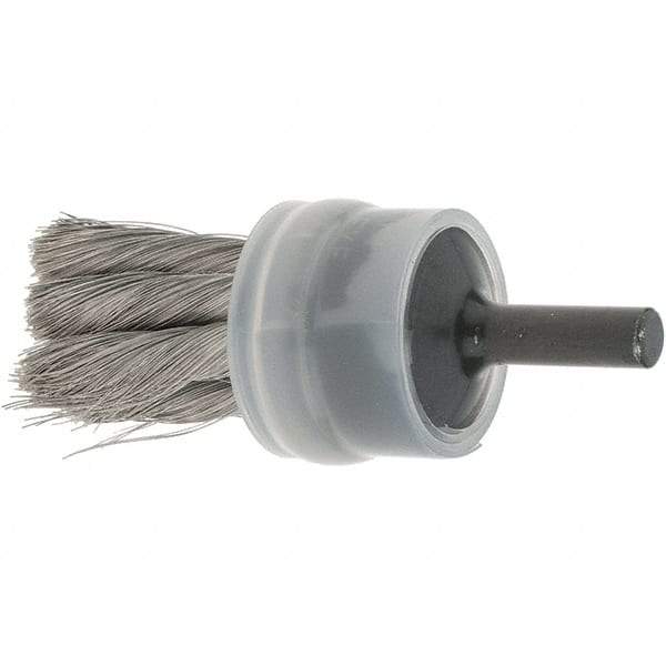 Osborn - 3/4" Brush Diam, Knotted, End Brush - 1/4" Diam Shank, 20,000 Max RPM - Makers Industrial Supply