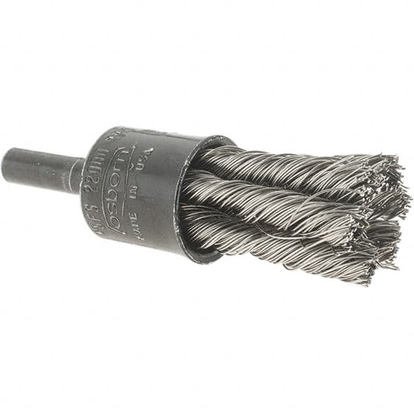 Osborn - 1/2" Brush Diam, Knotted, End Brush - 22,000 Max RPM - Makers Industrial Supply