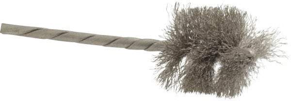 Osborn - 1" Diam Helical Stainless Steel Tube Brush - 0.005" Filament Diam, 1" Brush Length, 3-1/2" OAL, 1/8" Diam Shank - Makers Industrial Supply