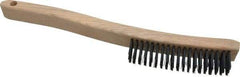 Osborn - 4 Rows x 19 Columns Steel Scratch Brush - 6" Brush Length, 13-11/16" OAL, 1-1/8" Trim Length, Wood Curved Handle - Makers Industrial Supply