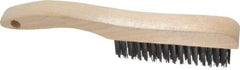 Osborn - 4 Rows x 16 Columns Steel Scratch Brush - 5-1/4" Brush Length, 10" OAL, 1-1/8" Trim Length, Wood Shoe Handle - Makers Industrial Supply