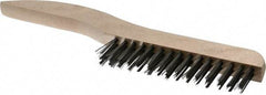 Osborn - 2 Rows x 15 Columns Steel Scratch Brush - 5-1/4" Brush Length, 10" OAL, 1-1/8" Trim Length, Wood Shoe Handle - Makers Industrial Supply