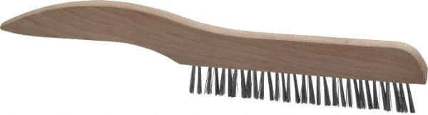 Osborn - 1 Rows x 16 Columns Steel Plater's Brush - 5" Brush Length, 10" OAL, 3/4" Trim Length, Wood Shoe Handle - Makers Industrial Supply