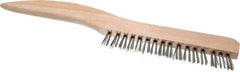 Osborn - 1 Rows x 16 Columns Stainless Steel Plater's Brush - 5" Brush Length, 10" OAL, 3/4" Trim Length, Wood Shoe Handle - Makers Industrial Supply