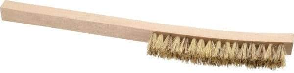 Osborn - 2 Rows x 16 Columns Palmyra/Tampico Plater's Brush - 6" Brush Length, 12" OAL, 1" Trim Length, Wood Curved Handle - Makers Industrial Supply