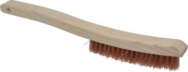 Osborn - 4 Rows x 18 Columns Polypropylene Plater's Brush - 6" Brush Length, 13-1/4" OAL, 7/8" Trim Length, Wood Curved Handle - Makers Industrial Supply