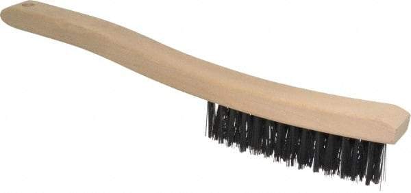 Osborn - 3 Rows x 14 Columns Steel Scratch Brush - 13-3/4" OAL, 1-1/2" Trim Length, Wood Curved Handle - Makers Industrial Supply
