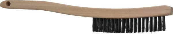 Osborn - 3 Rows x 19 Columns Steel Scratch Brush - 6" Brush Length, 13-3/4" OAL, 1-1/8" Trim Length, Wood Curved Handle - Makers Industrial Supply